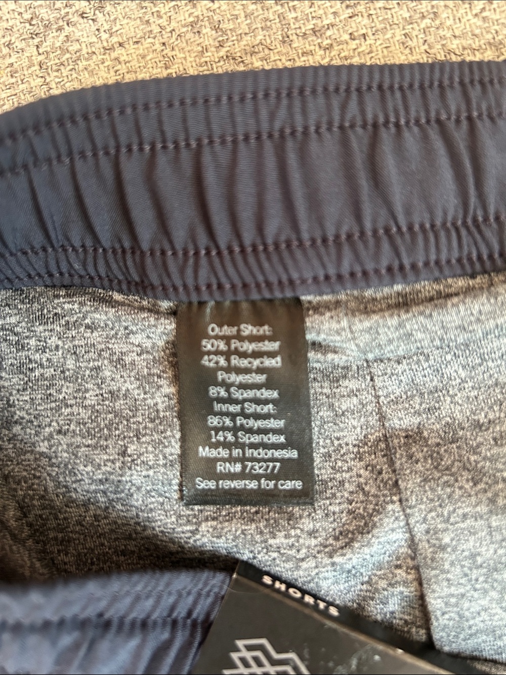 Men's Athletic Drawstring Shorts in Dark Blue - Picture 5 of 5